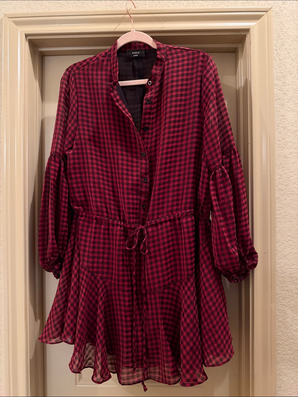 Checkered Fit & Flare Dress